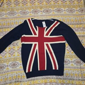 PacSun Navy and Red Graphic Sweater